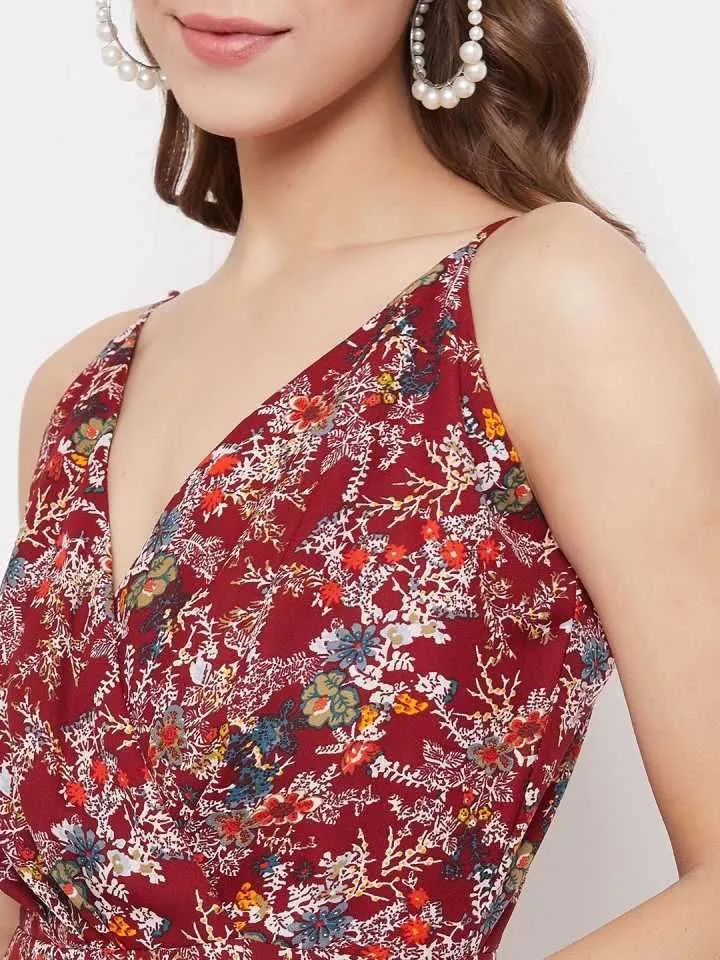 Floral Printed Slit Maxi Dress