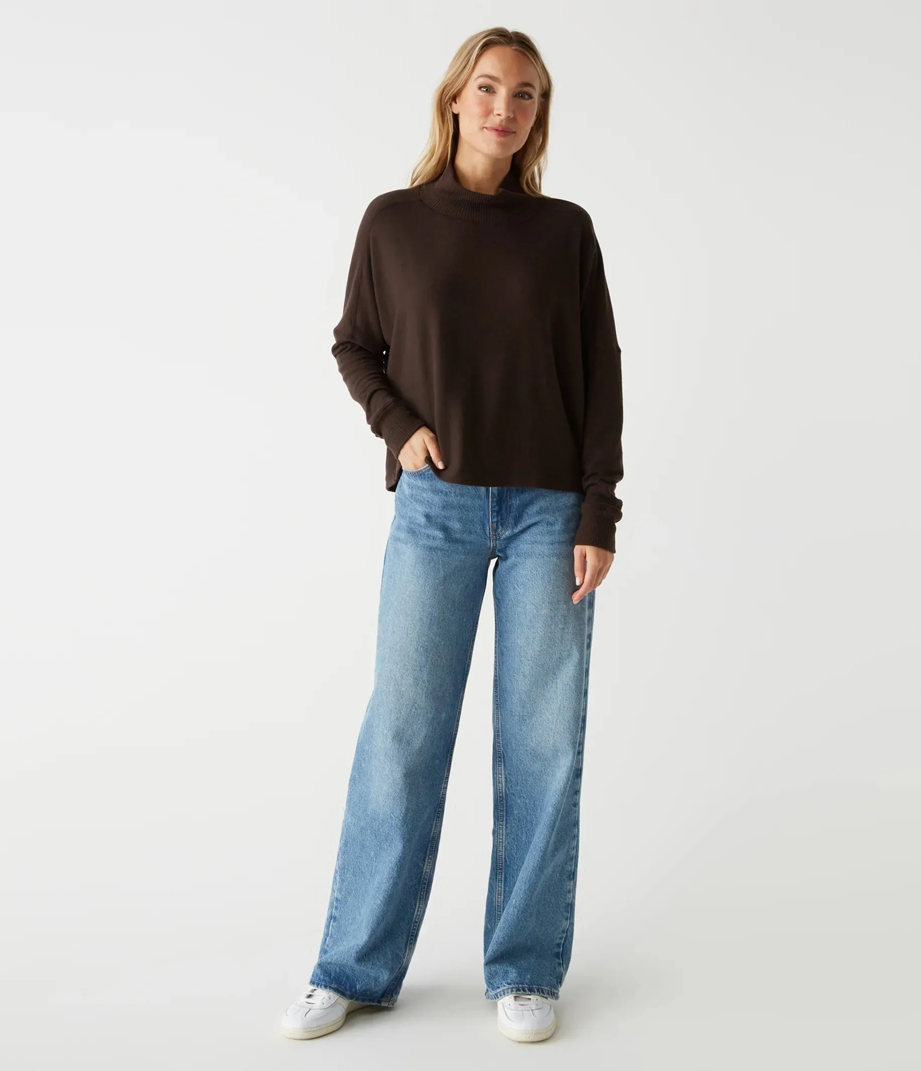 Frida Mock Neck Top - Java