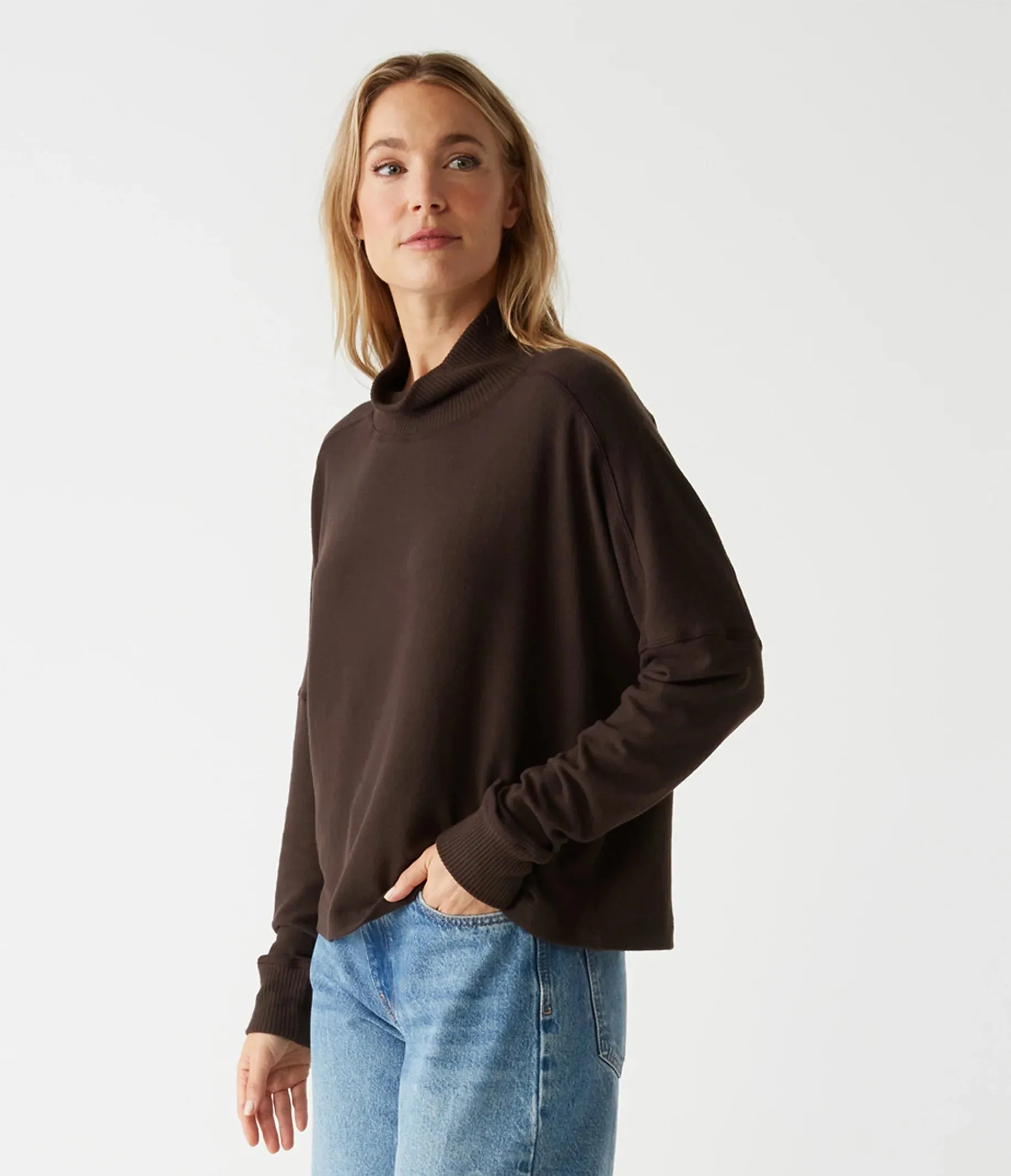 Frida Mock Neck Top - Java
