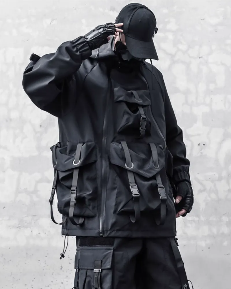 Functional Hardcore Loose Cyberpunk Hooded Jacket