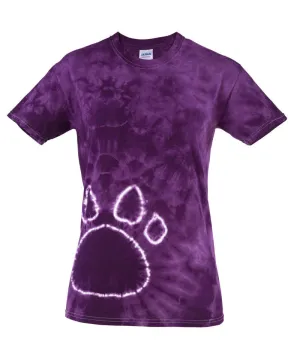 gildan tie-dye adult pawprints tee - purple (3xl)