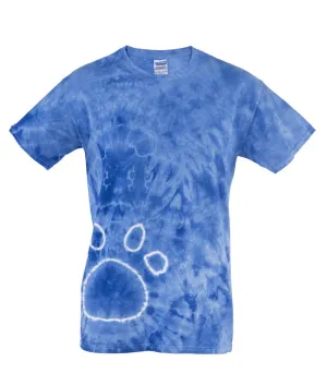 gildan tie-dye adult pawprints tee - royal (l)