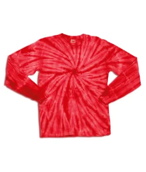 gildan tie-dye youth one-color long-sleeve cyclone tee - red (m)