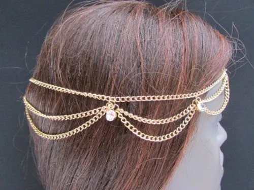 Gold Metal Head Band Forehead Hair Jewelry Infinity Sing Wedding