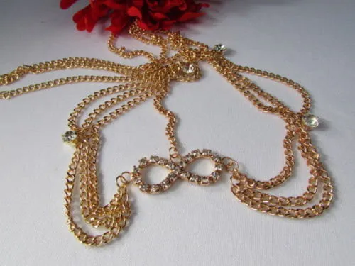 Gold Metal Head Band Forehead Hair Jewelry Infinity Sing Wedding