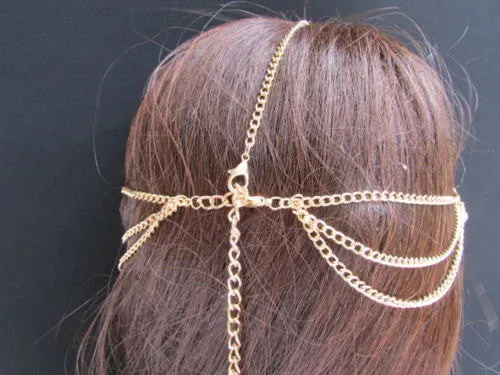 Gold Metal Head Band Forehead Hair Jewelry Infinity Sing Wedding