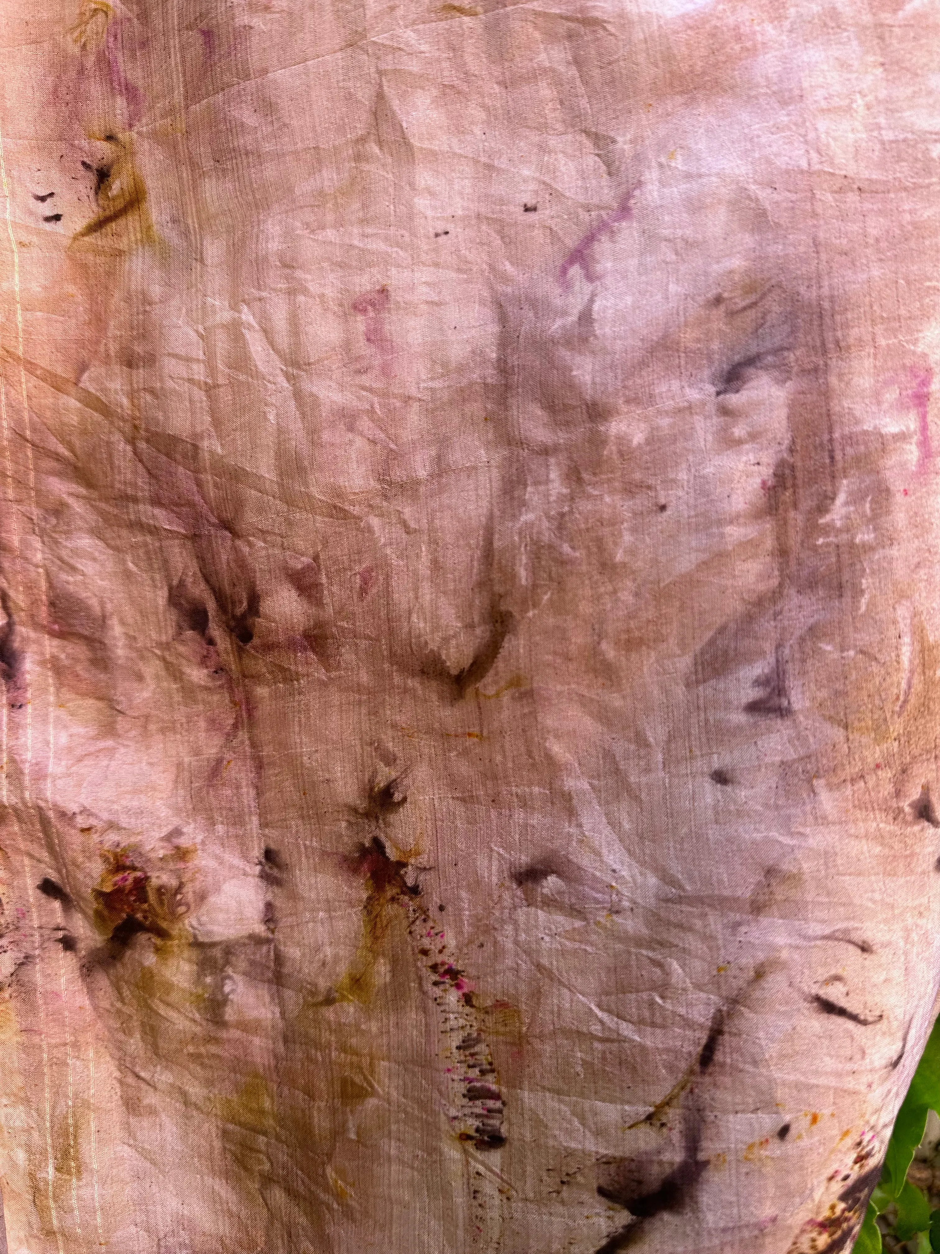Hand Dyed Silk Shawl/Wrap/Scarf "Random Silk Shawl/Scarf 4" Taupe Brown Gold Fuchsia Pink Yellow Copper Mulberry Silk Shawl 36” x 100” 94cm x 250cm