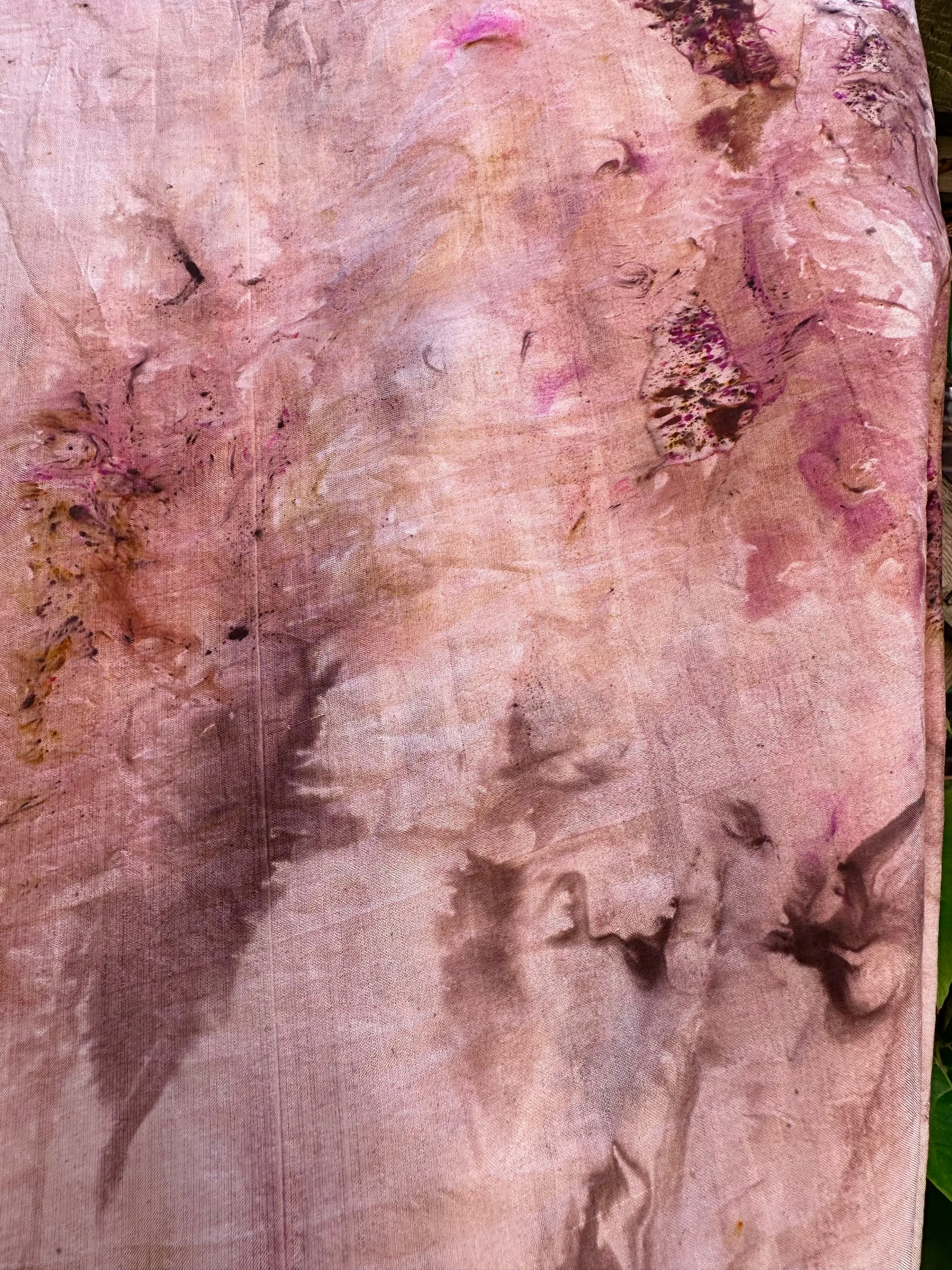 Hand Dyed Silk Shawl/Wrap/Scarf "Random Silk Shawl/Scarf 4" Taupe Brown Gold Fuchsia Pink Yellow Copper Mulberry Silk Shawl 36” x 100” 94cm x 250cm