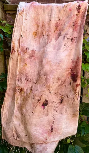 Hand Dyed Silk Shawl/Wrap/Scarf "Random Silk Shawl/Scarf 4" Taupe Brown Gold Fuchsia Pink Yellow Copper Mulberry Silk Shawl 36” x 100” 94cm x 250cm