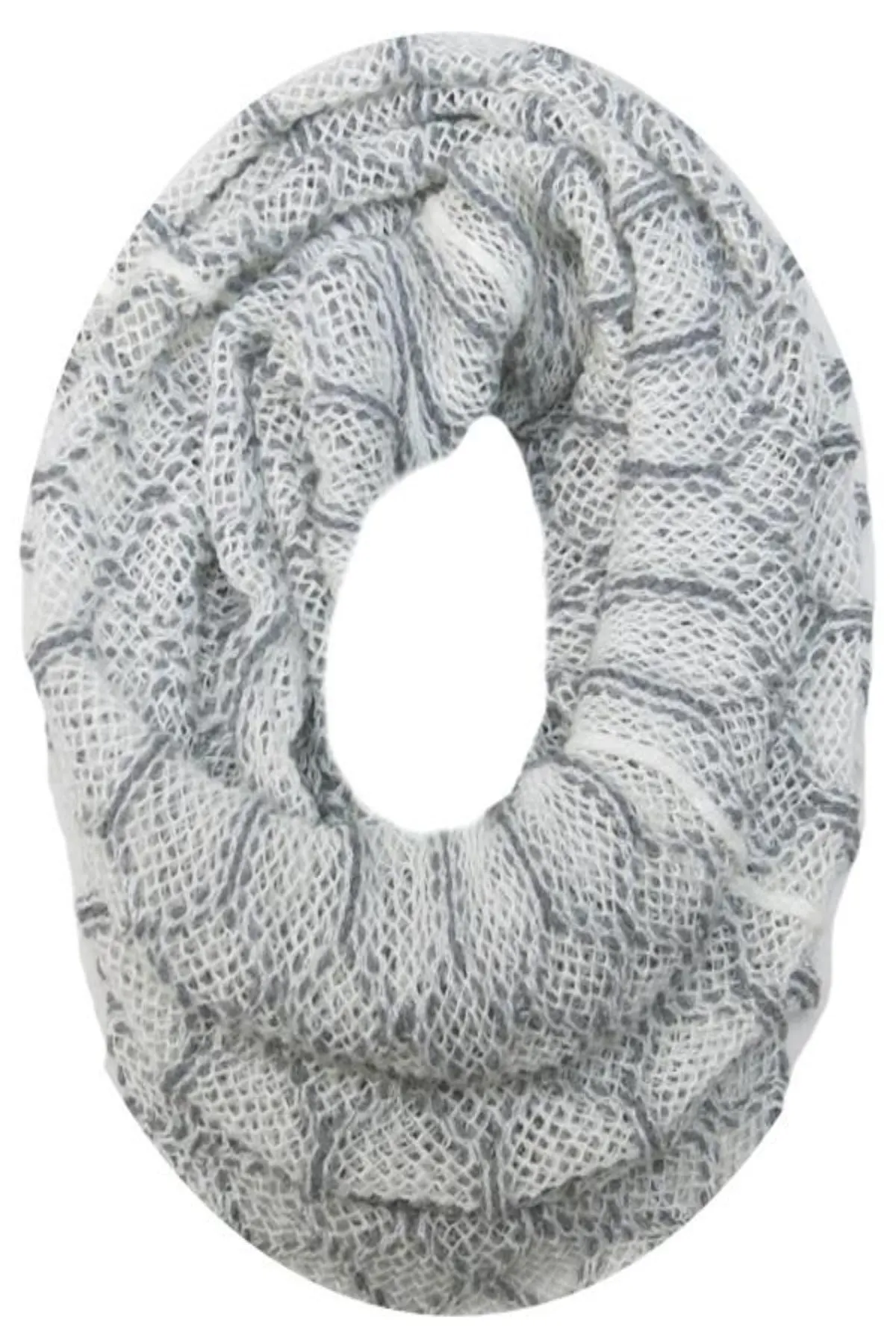 Hand Knit 2-Way Net Infinity Scarf in White by Spun