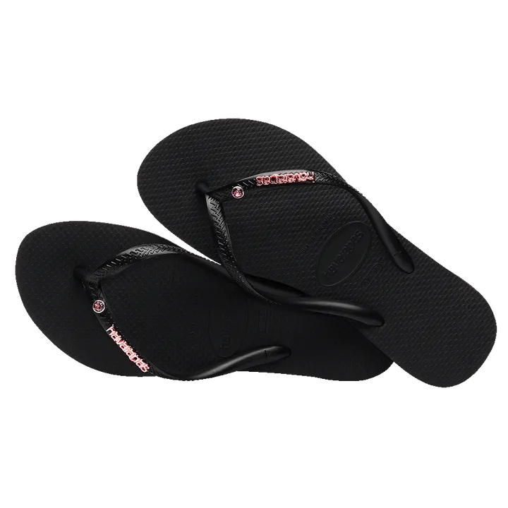 Havaianas Slim Metal Logo Crystal Jandal