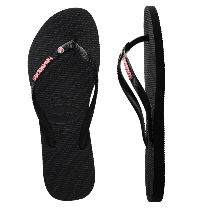 Havaianas Slim Metal Logo Crystal Jandal