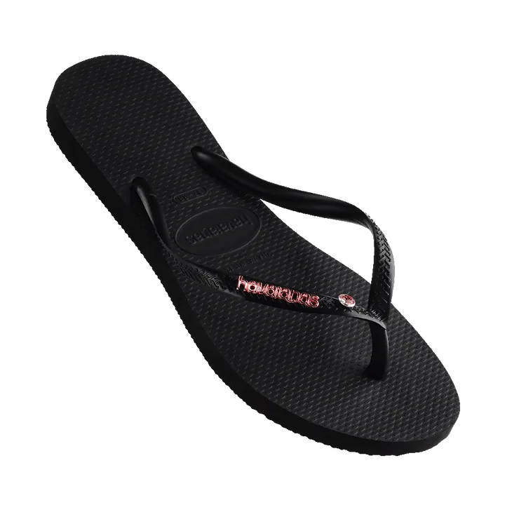 Havaianas Slim Metal Logo Crystal Jandal