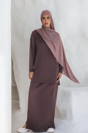 Inaya Sweater/Skirt Set - Brown