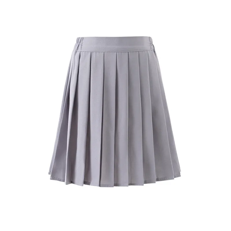 Japanese Sweet Look Uniform All-Matching College Solid Colored Pleated aSkirt Dress Skirt