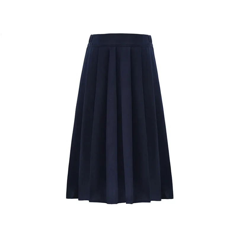 Japanese Sweet Look Uniform All-Matching College Solid Colored Pleated aSkirt Dress Skirt