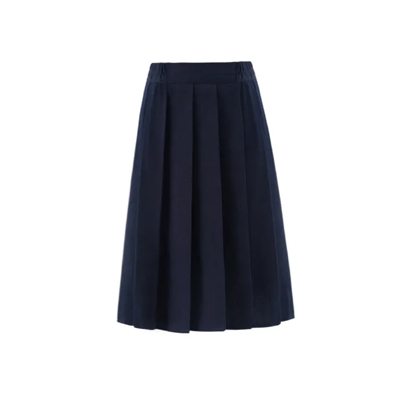 Japanese Sweet Look Uniform All-Matching College Solid Colored Pleated aSkirt Dress Skirt