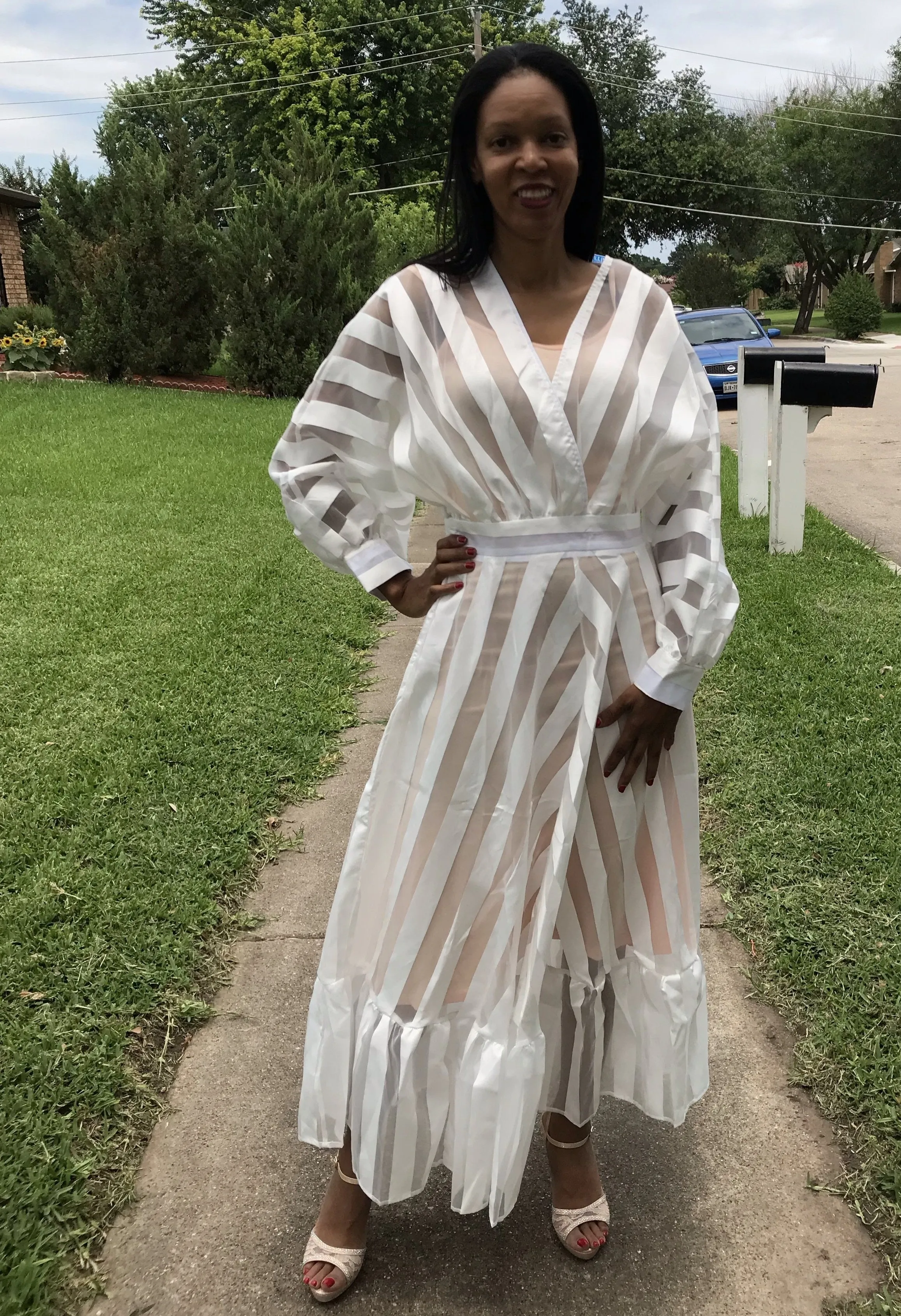 Lantern Sleeve Maxi Dress