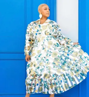 Lantern Sleeve Maxi Dress