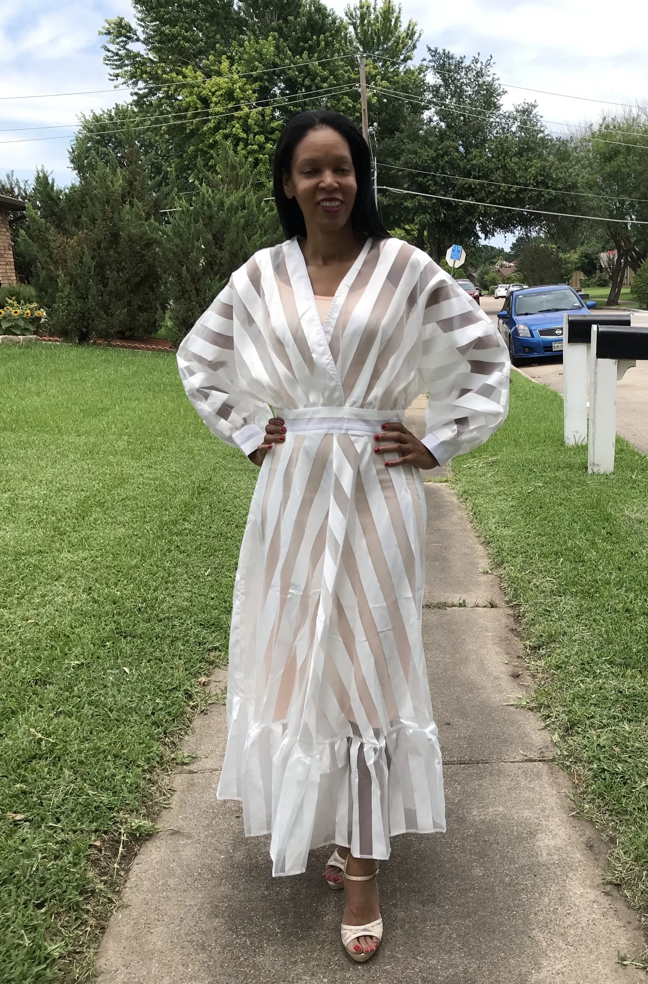 Lantern Sleeve Maxi Dress