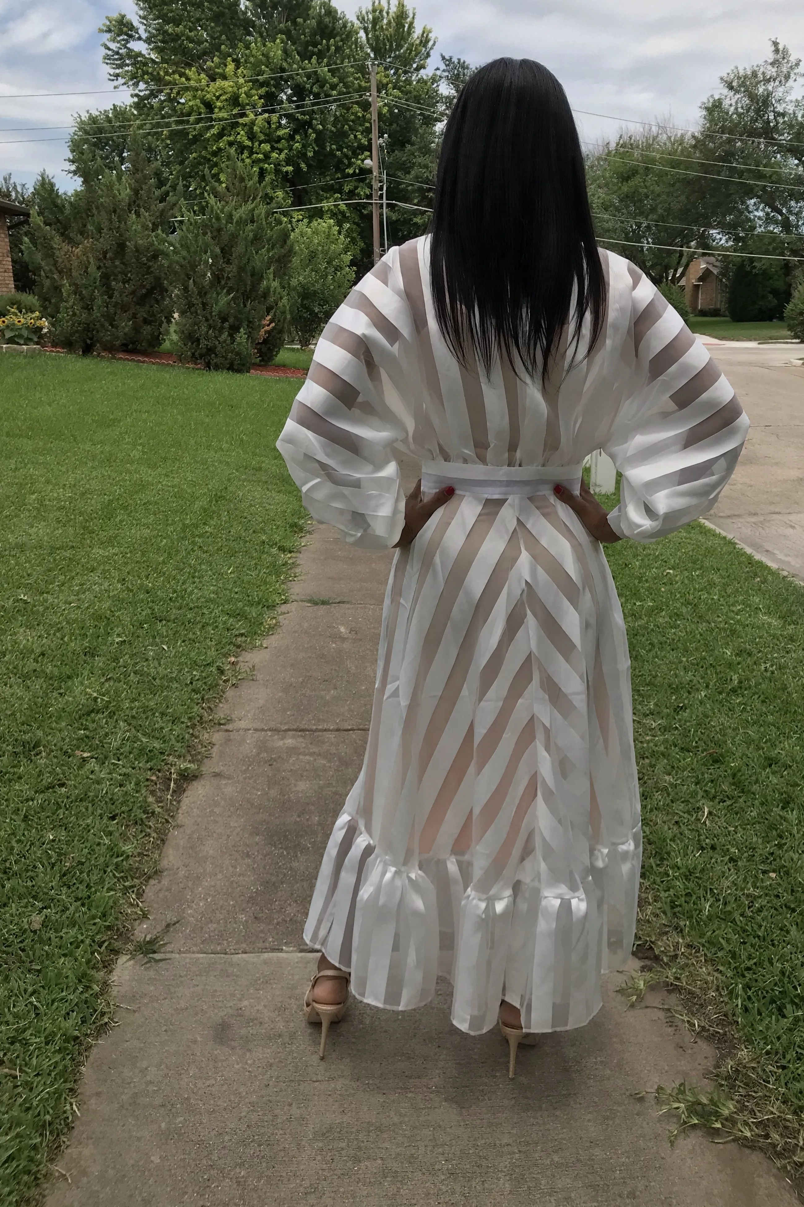 Lantern Sleeve Maxi Dress