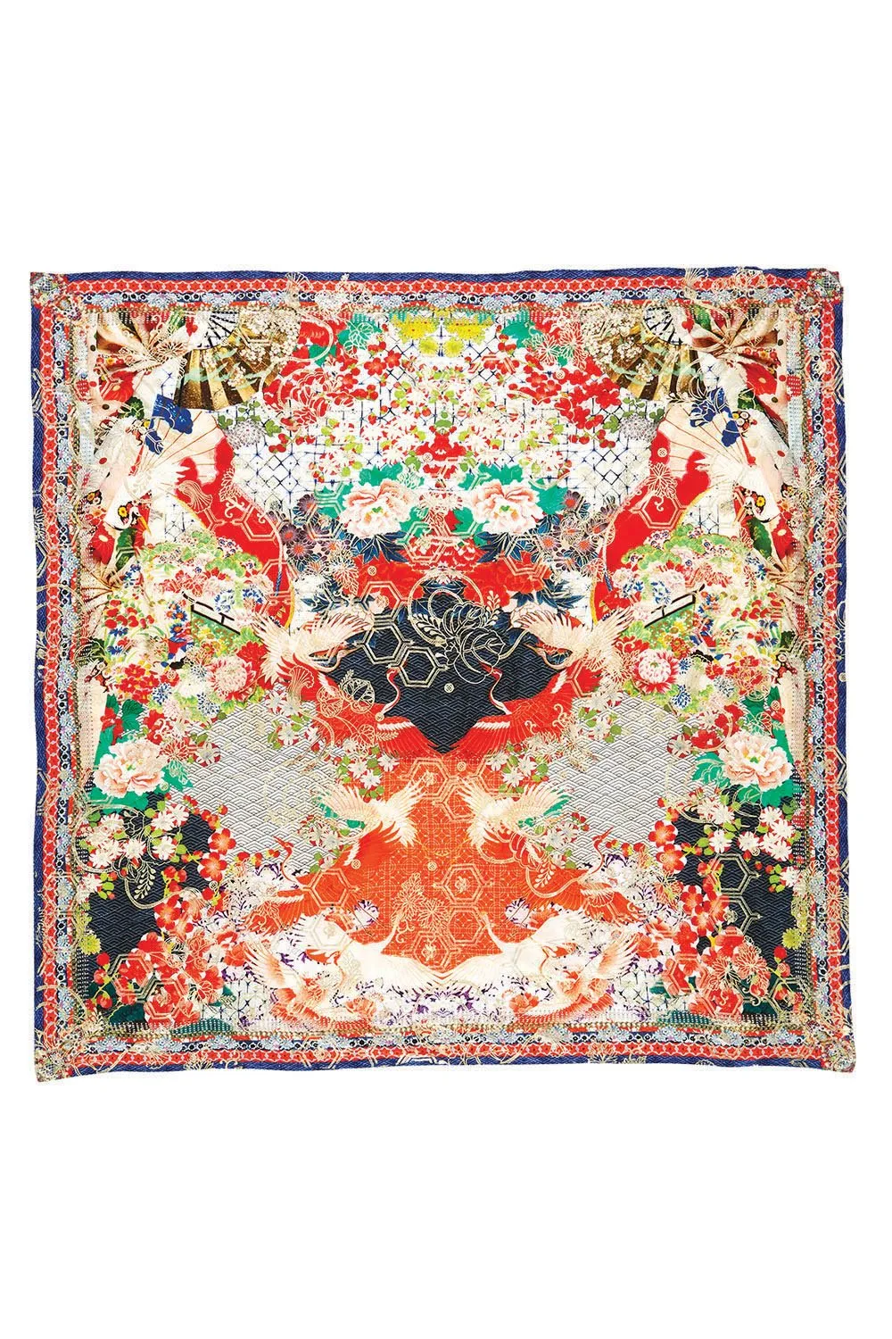 LARGE SQUARE SCARF GEISHA GIRL