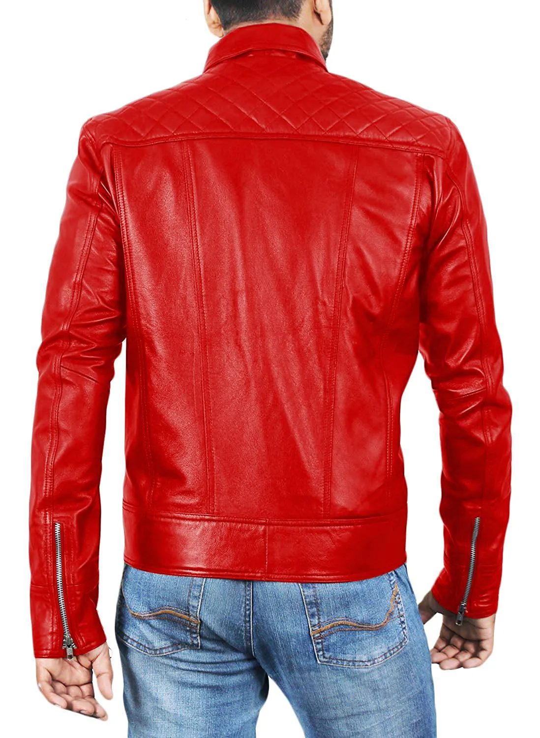 Leather Jackets Hub Mens Genuine Lambskin Leather Jacket (Black, Classic Jacket) - 1501153