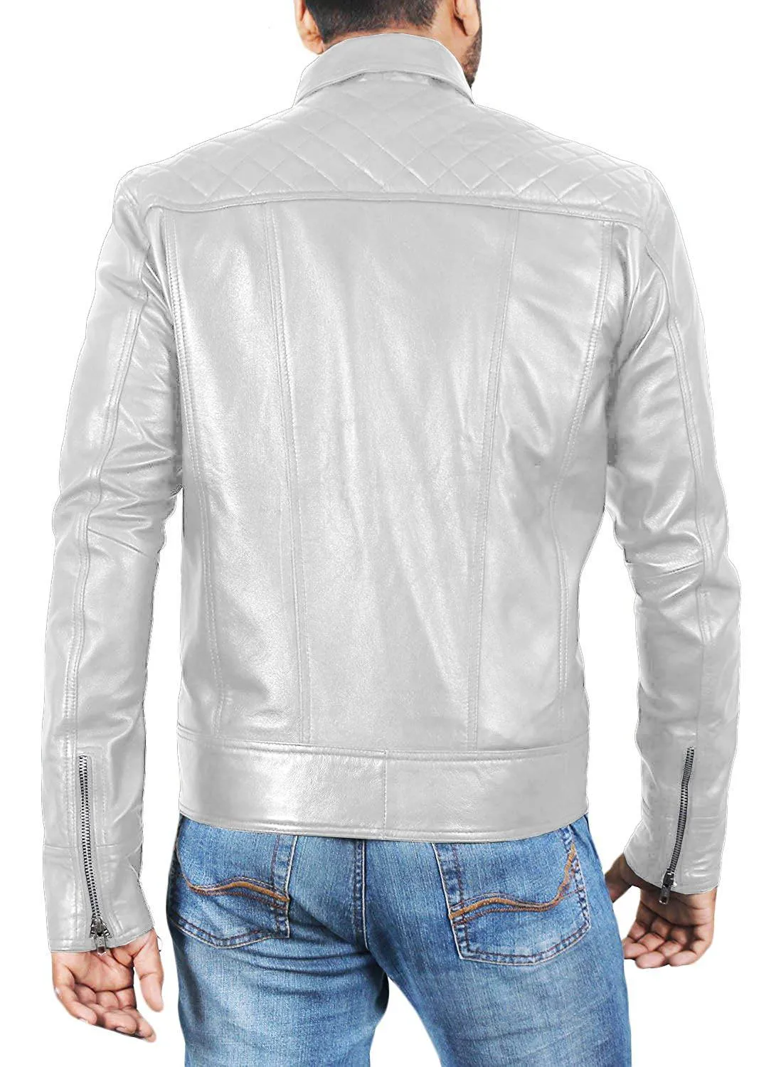 Leather Jackets Hub Mens Genuine Lambskin Leather Jacket (Black, Classic Jacket) - 1501153