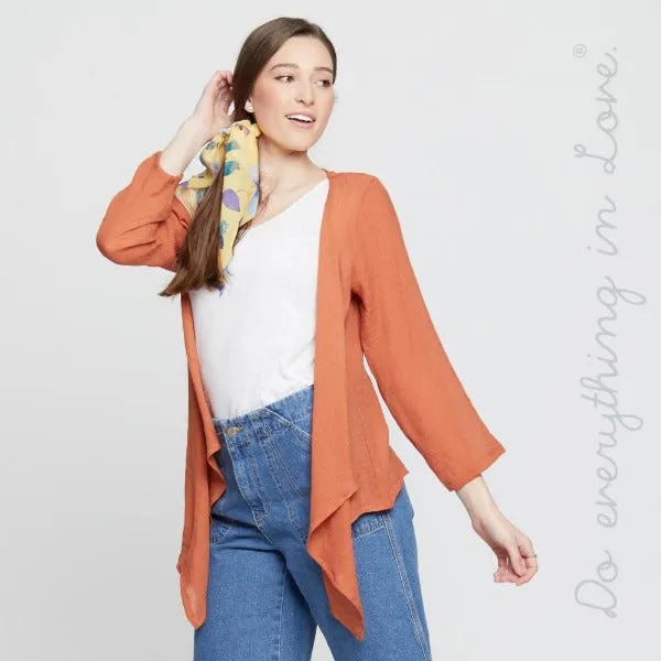 Lightweight Sheer  Kimono with Shark Bite Hem