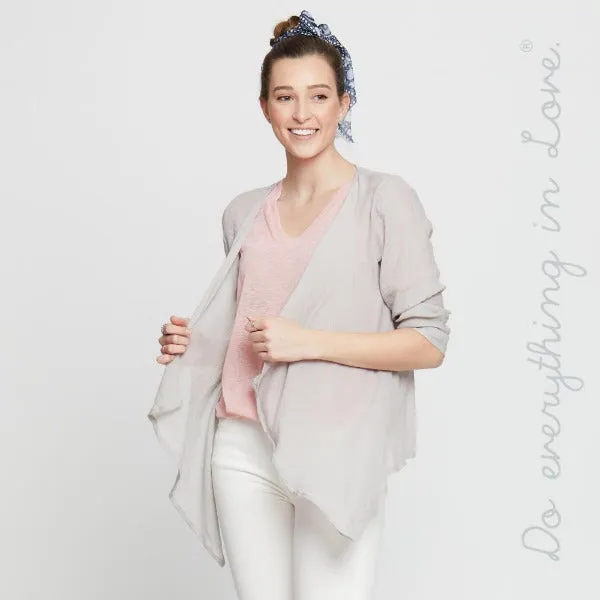 Lightweight Sheer  Kimono with Shark Bite Hem