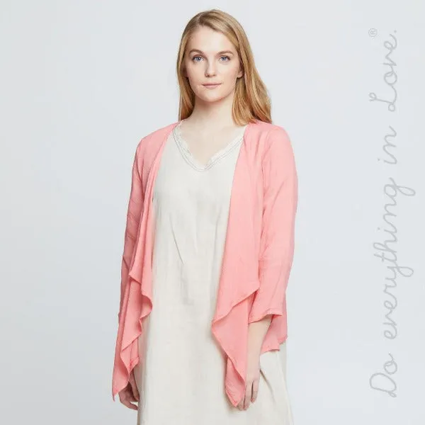 Lightweight Sheer  Kimono with Shark Bite Hem