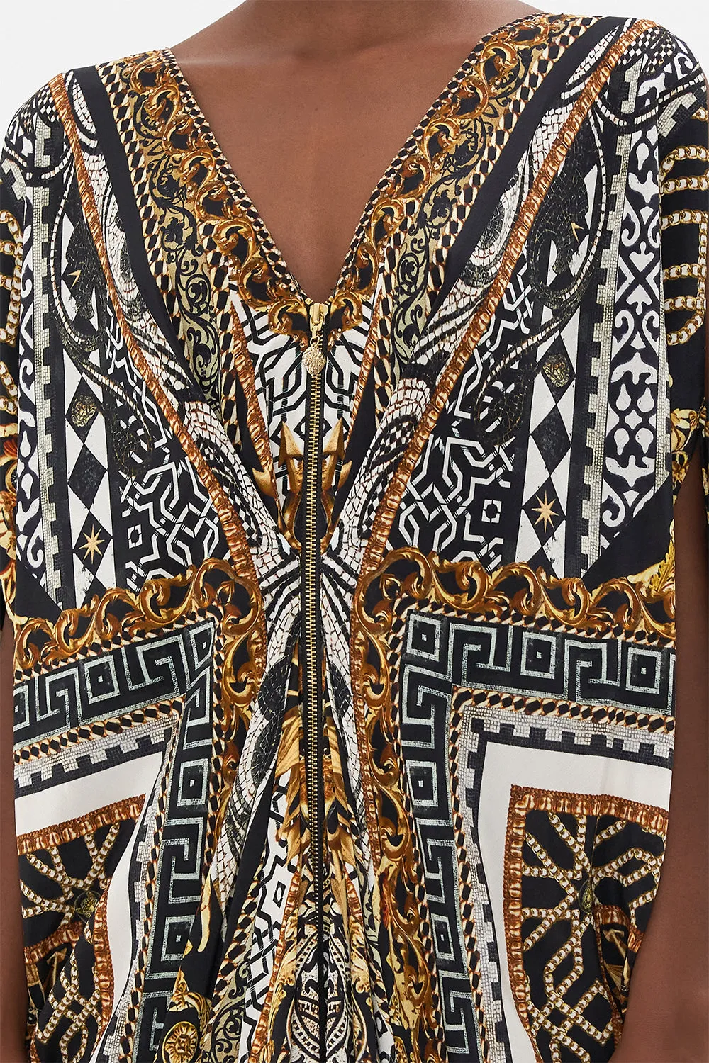 LONG DRAPE DRESS WITH ZIP FRONT LOOK UP TESORO