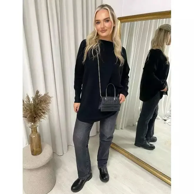 Loose Long Sleeve Knitted Jumper