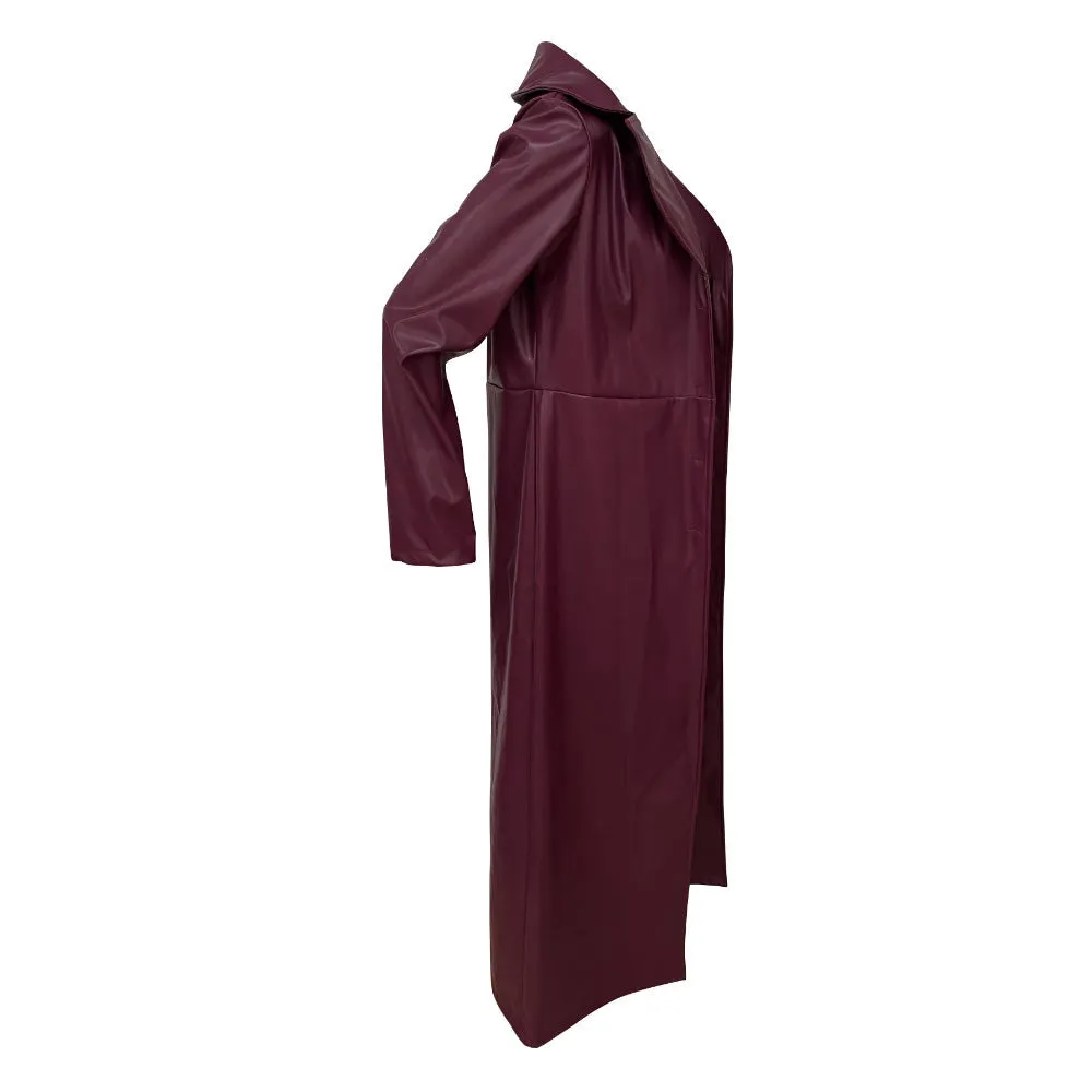MALYBGG New Women's Fall/Winter Euro - Style Long Leather Coats, Open Front, Trendy & Warm ZZ-27727