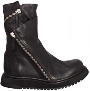 MARTINOX BROXA CHUNKY SOLE LEATHER ANKLE BOOTS IN BLACK