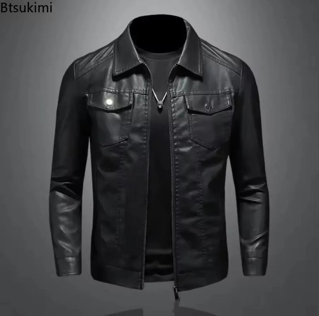 Men's Leather Jackets Motorcycle Coats  S9801287 XL