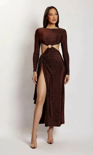 Meshki Christina Backless Maxi Wrap Gown