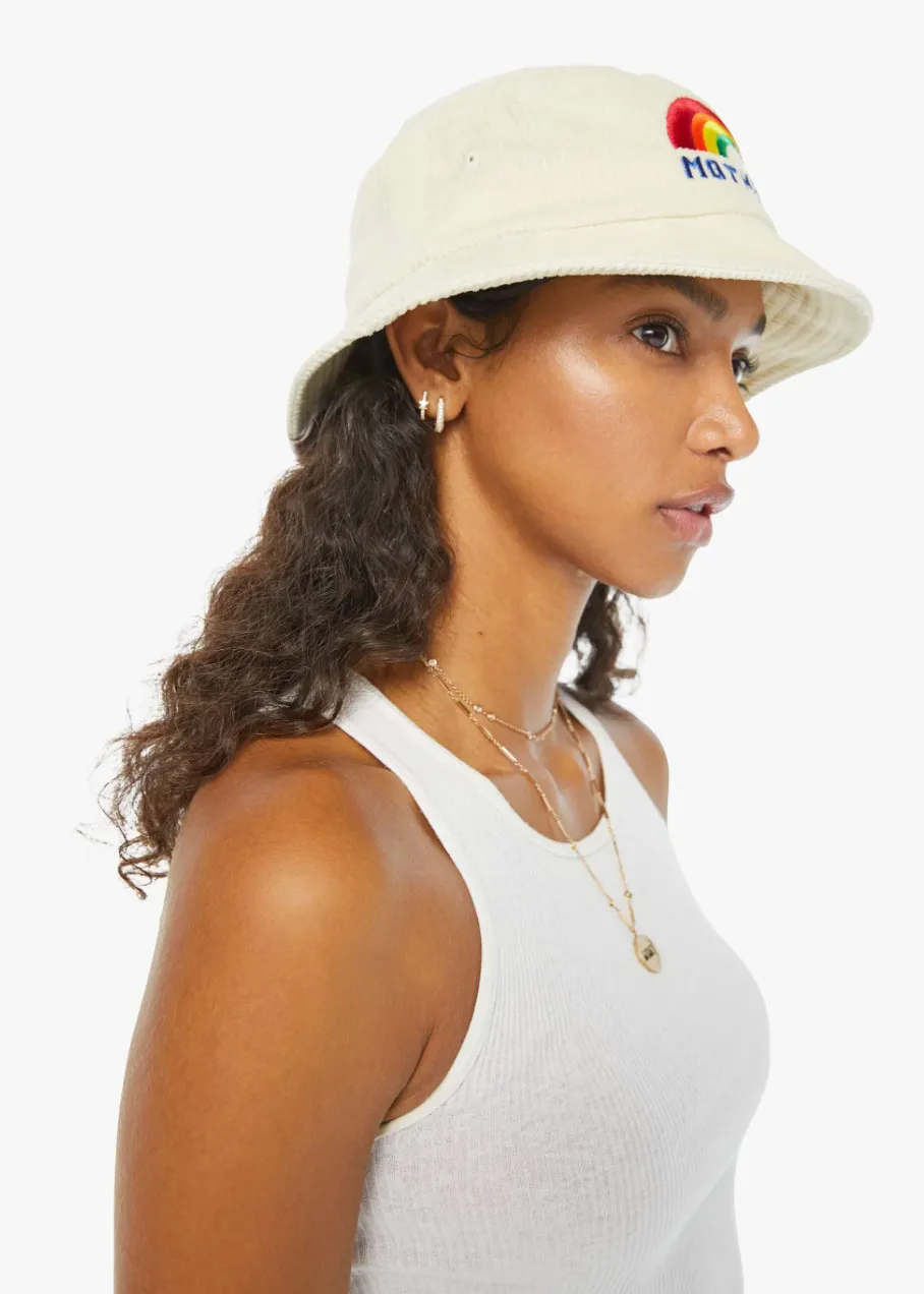 Mother Denim Bucket List Hat Cream Rainbow