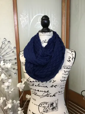 Navy Waffle Scarf