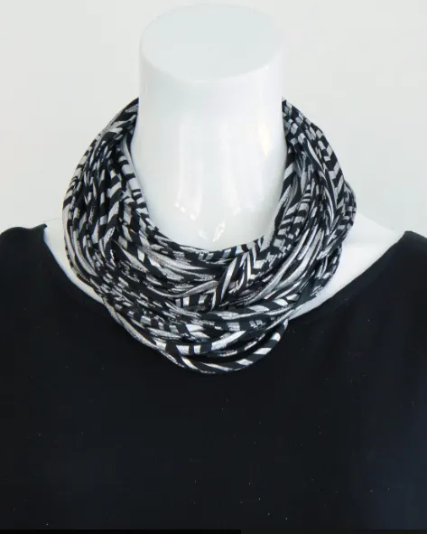 Necknots Animal Instinct Infinity Scarf / Necklace (Black and Silver )
