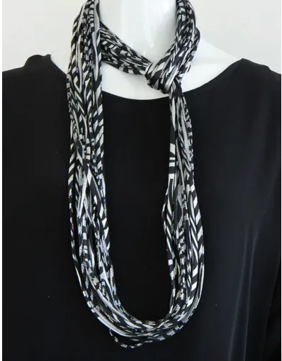 Necknots Animal Instinct Infinity Scarf / Necklace (Black and Silver )
