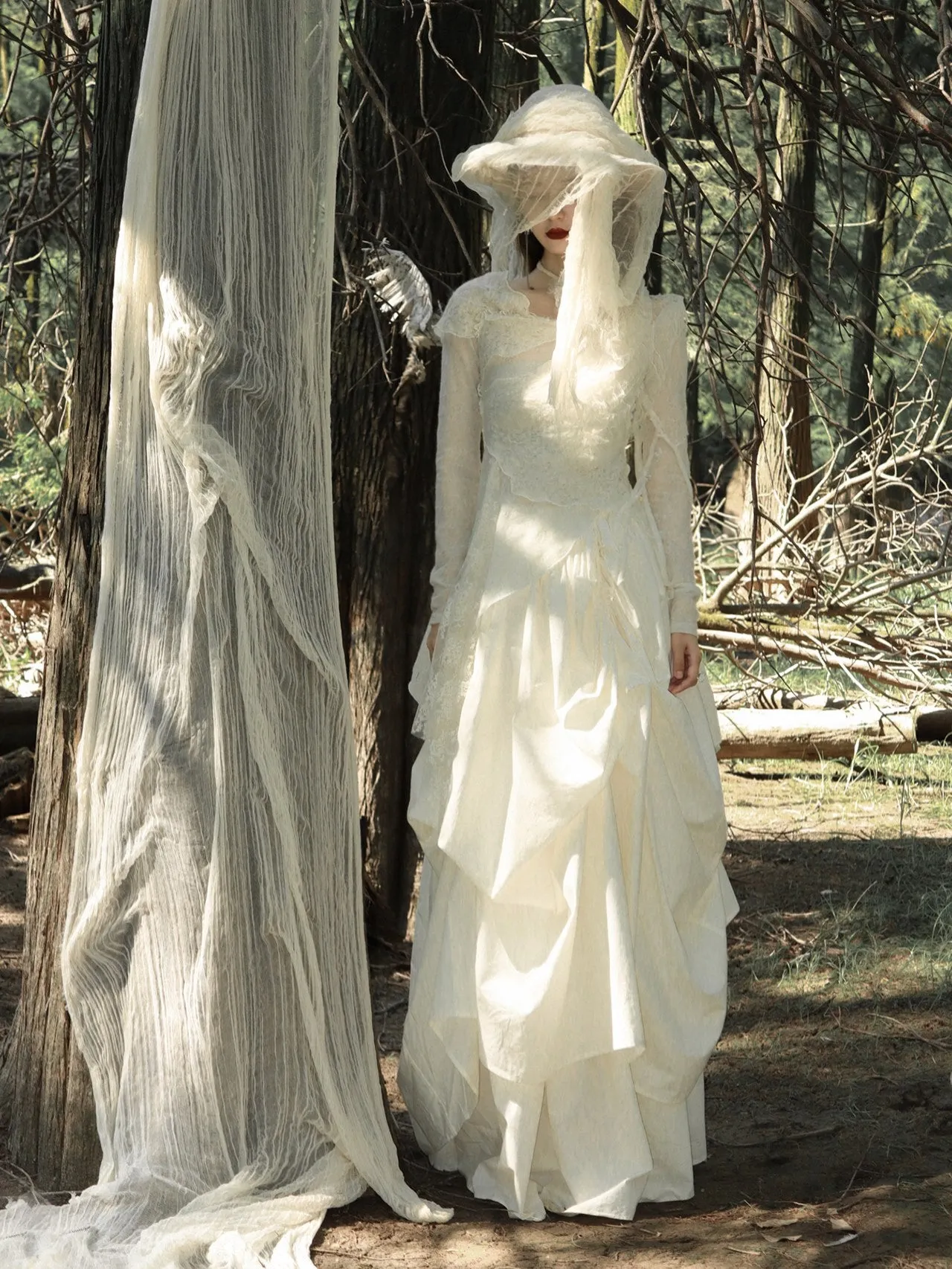 Niche Pleated Long Skirt