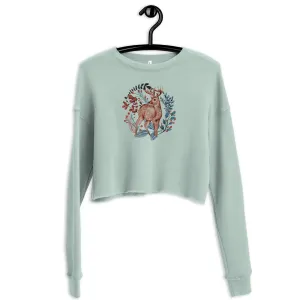 Nordic Winter Cropped Sweatshirt - Deer