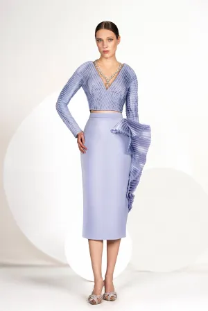 Pleated Top and Midi Skirt