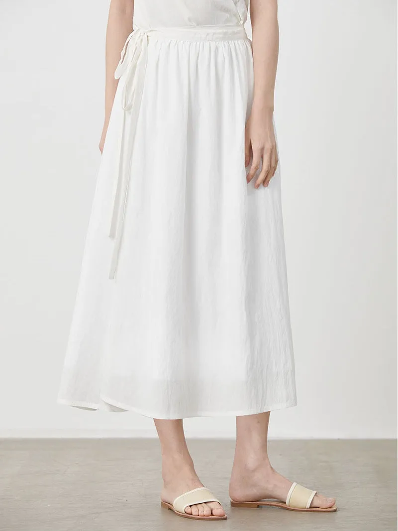 Pleated Wrap Skirt