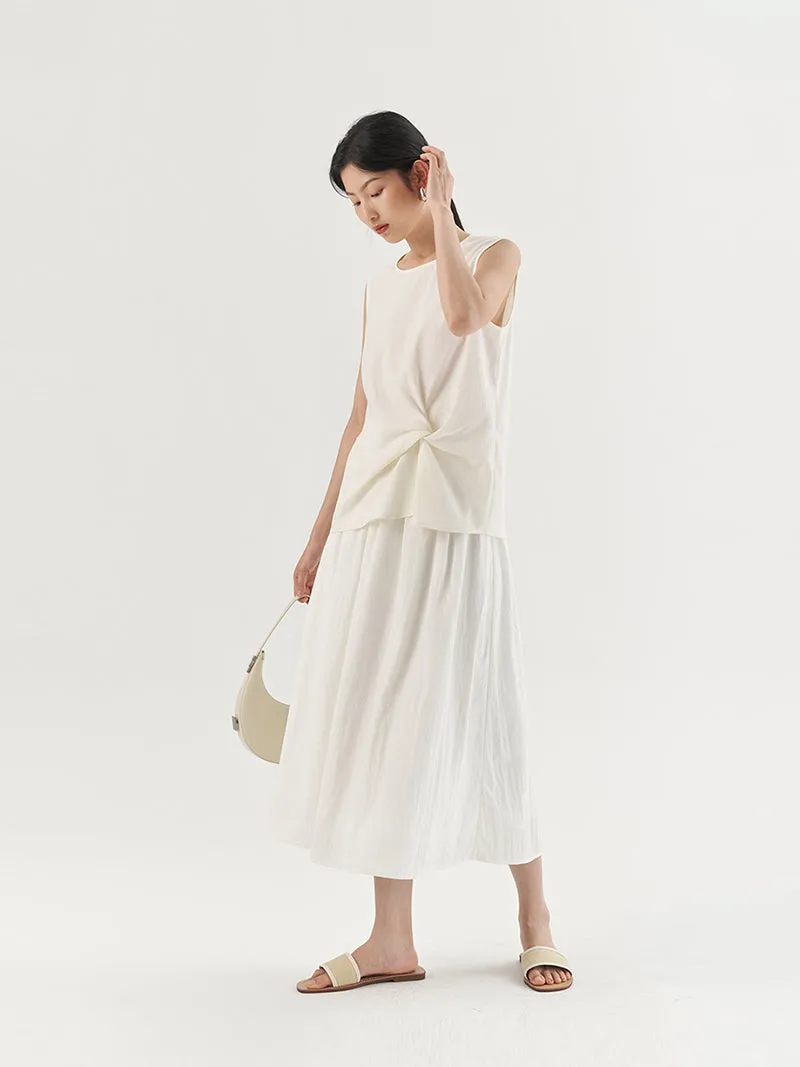 Pleated Wrap Skirt