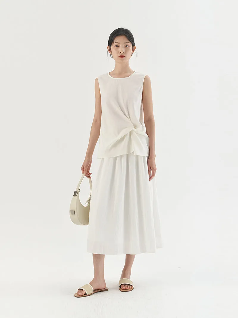 Pleated Wrap Skirt