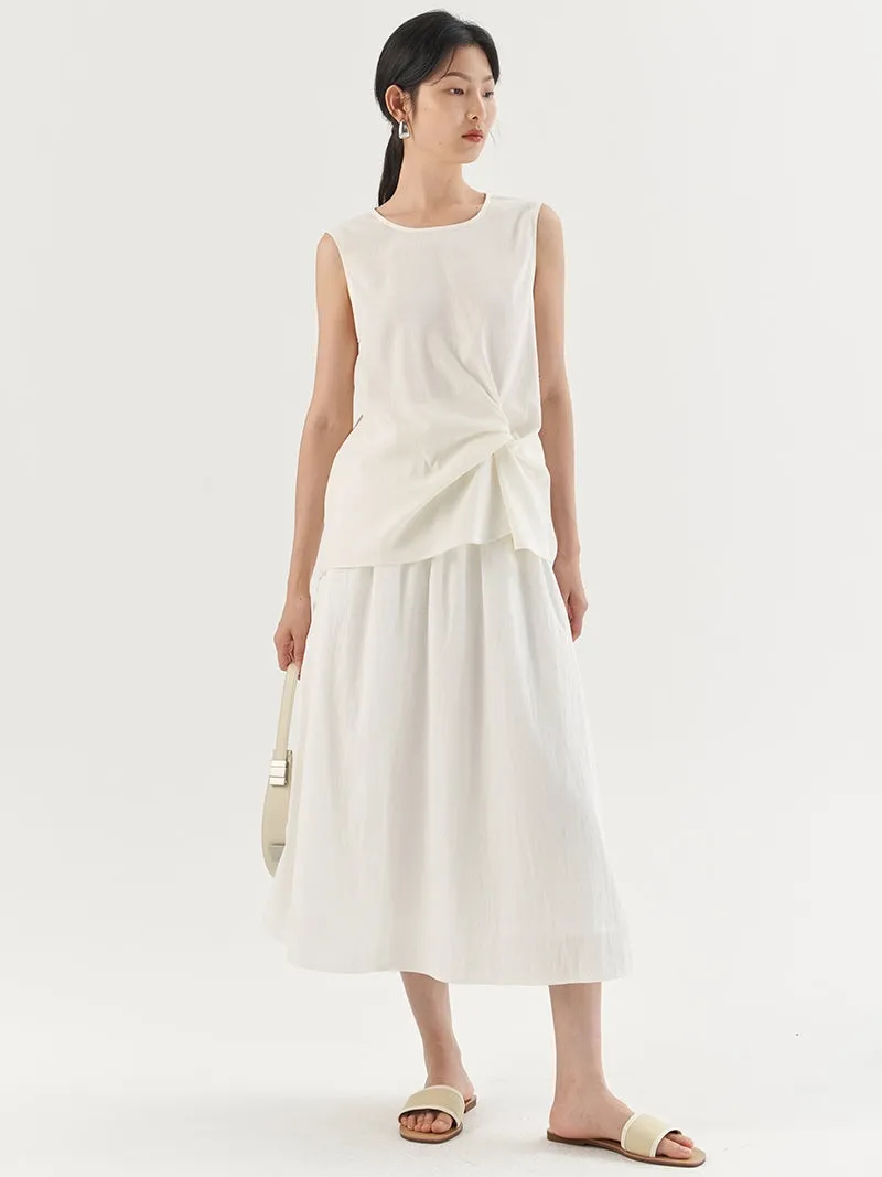 Pleated Wrap Skirt