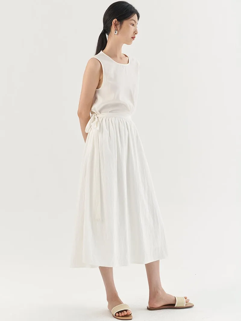Pleated Wrap Skirt