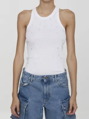 The Attico Crystal Top in White